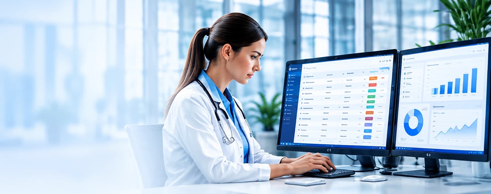 Provider Claims Healthcare provider reviewing claims status on a tablet